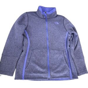 The North Face Jacket Girls XL Knit Sweater Fleece Zip Purple Youth Childrens